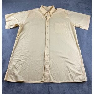 Comfort‎ Zone George Foreman Mens Yellow Button Down Short Sleeve Shirt XL Tall